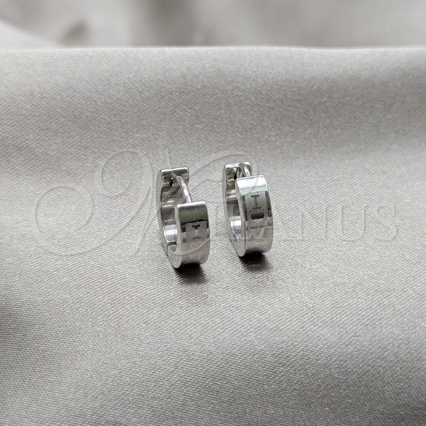 Argolla Huggie 02.63.2778.10 Acero Inoxidable, Diseño de Amor, Pulido, Tono Plateado