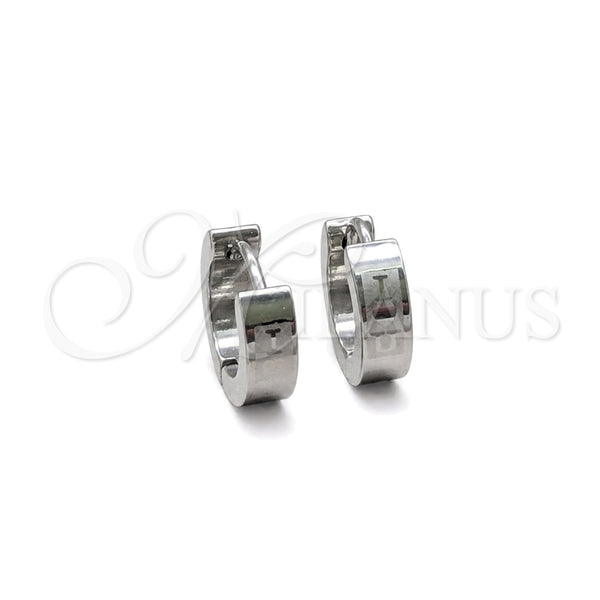Argolla Huggie 02.63.2778.10 Acero Inoxidable, Diseño de Amor, Pulido, Tono Plateado