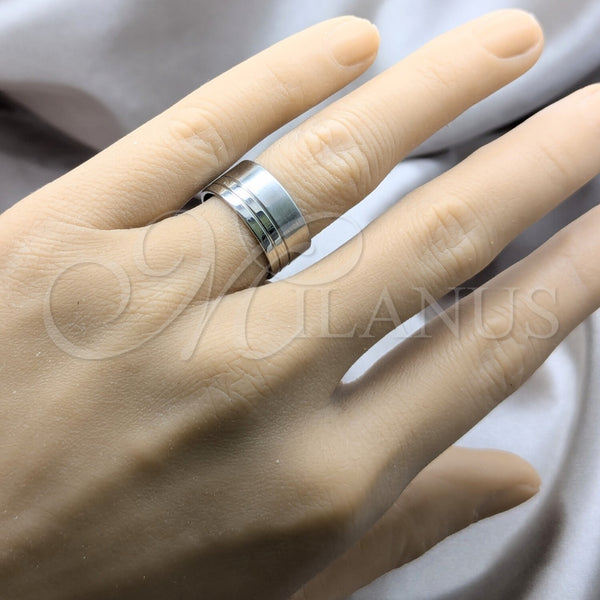 Anillo de Hombre 01.63.0604.08 Acero Inoxidable, Pulido, Tono Plateado (Size 8)