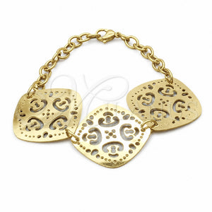 Pulsera Elegante 03.63.22989.08 Acero Inoxidable, Diseño de Diamante, Pulido, Tono Dorado (06 MM Thickness, 8 Inches Length)