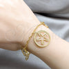 Pulsera Elegante 03.63.22102.07 Acero Inoxidable, Diseño de Corazón y Estrella, Pulido, Tono Dorado (03 MM Thickness, 7 Inches Length)