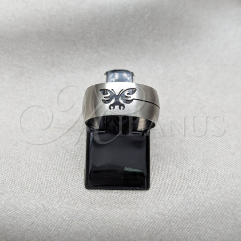 Anillo de Hombre 01.63.0606.04 Acero Inoxidable, Diseño de Mariposa, Mate, Tono Plateado (Size 4)
