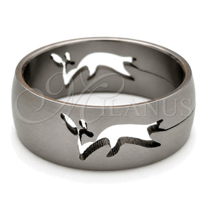 Anillo de Hombre 01.63.0608.09 Acero Inoxidable, Diseño de Ciervo, Mate, Tono Plateado (Size 9)