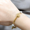 Pulsera Elegante 03.63.22110.08 Acero Inoxidable, Diseño de Bola, con Blanca Cristal, Pulido, Tono Dorado (06 MM Thickness, 8 Inches Length)