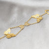 Pulsera Elegante 03.63.22112.08 Acero Inoxidable, Diseño de Mariposa y Corazón, con Blanca Cristal, Pulido, Tono Dorado (02 MM Thickness, 8 Inches Length)