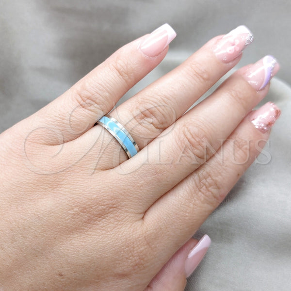Anillo de Hombre 01.63.0609.08 Acero Inoxidable, Esmaltado Multicolor, Rodinado (Size 8)