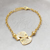 Pulsera Elegante 03.63.22119.07 Acero Inoxidable, Diseño de Delfín, con Blanca Cristal, Pulido, Tono Dorado (02 MM Thickness, 7 Inches Length)