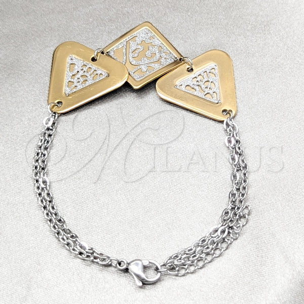 Pulsera Elegante 03.63.22123.07 Acero Inoxidable, Pulido, Dos Tonos (02 MM Thickness, 7 Inches Length)