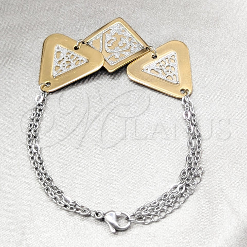 Pulsera Elegante 03.63.22123.07 Acero Inoxidable, Pulido, Dos Tonos (02 MM Thickness, 7 Inches Length)