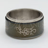 Anillo de Hombre 01.63.0613.05 Acero Inoxidable, Diseño de Flor y Duplo, Esmaltado Negro, Tono Plateado (Size 5)