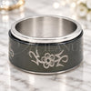 Anillo de Hombre 01.63.0613.08 Acero Inoxidable, Diseño de Amor y Duplo, Esmaltado Negro, Tono Plateado (Tamaño 8)