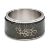 Anillo de Hombre 01.63.0613.11 Acero Inoxidable, Diseño de Duplo, Esmaltado Negro, Tono Plateado (Size 11)