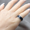 Anillo de Hombre 01.63.0614.05 Acero Inoxidable, Diseño de Flecha y Duplo, Esmaltado Azul, Tono Plateado (Size 5)