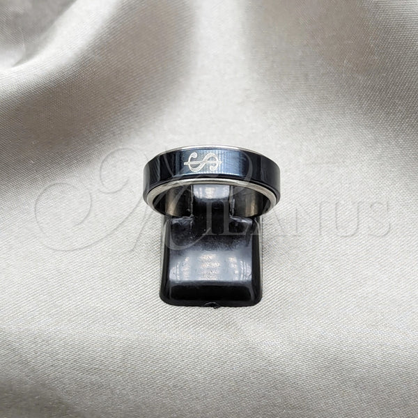 Anillo de Hombre 01.63.0616.07 Acero Inoxidable, Diseño de Flor y Escorpión, Esmaltado Azul, Tono Plateado (Size 7)
