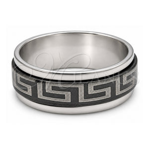 Anillo de Hombre 01.63.0617.09 Acero Inoxidable, Diseño de Flor y Escorpión, Esmaltado Negro, Tono Plateado (Tamaño 9)