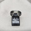 Anillo de Hombre 01.63.0617.10 Acero Inoxidable, Diseño de Largatija y Duplo, Esmaltado Negro, Tono Plateado (Size 10)