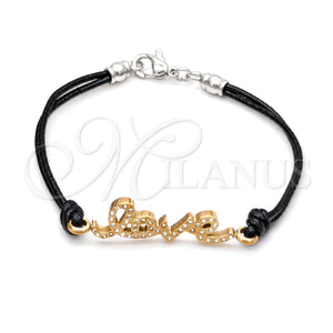 Pulsera Elegante 03.63.22128.08 Acero Inoxidable, Diseño de Amor, con Blanca Cristal, Pulido, Tono Rosado (03 MM Thickness, 8 Inches Length)
