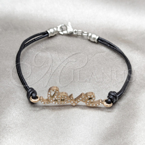 Pulsera Elegante 03.63.22128.08 Acero Inoxidable, Diseño de Amor, con Blanca Cristal, Pulido, Tono Rosado (03 MM Thickness, 8 Inches Length)