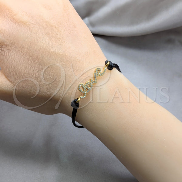 Pulsera Elegante 03.63.22129.08 Acero Inoxidable, Diseño de Amor, con Blanca Cristal, Pulido, Tono Dorado (03 MM Thickness, 8 Inches Length)