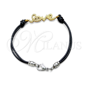 Pulsera Elegante 03.63.22129.08 Acero Inoxidable, Diseño de Amor, con Blanca Cristal, Pulido, Tono Dorado (03 MM Thickness, 8 Inches Length)