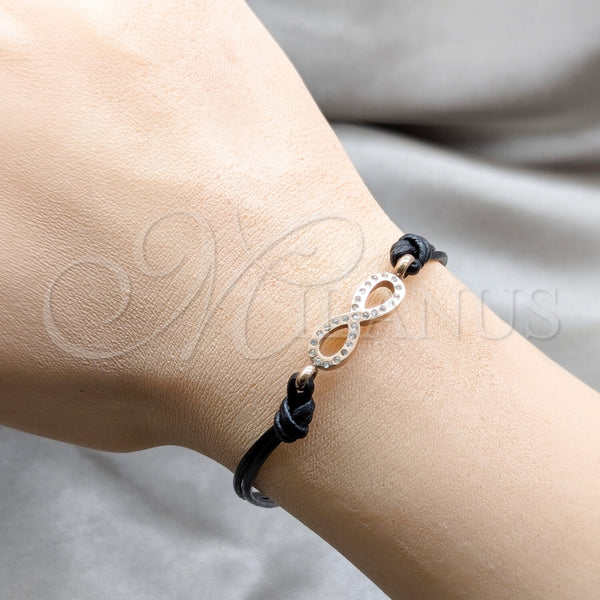 Pulsera Elegante 03.63.22131.07 Acero Inoxidable, Diseño de Infinito, con Blanca Cristal, Pulido, Tono Rosado (03 MM Thickness, 7 Inches Length)