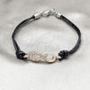 Pulsera Elegante 03.63.22131.07 Acero Inoxidable, Diseño de Infinito, con Blanca Cristal, Pulido, Tono Rosado (03 MM Thickness, 7 Inches Length)