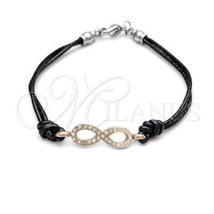Pulsera Elegante 03.63.22131.07 Acero Inoxidable, Diseño de Infinito, con Blanca Cristal, Pulido, Tono Rosado (03 MM Thickness, 7 Inches Length)