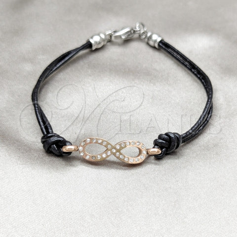 Pulsera Elegante 03.63.22131.07 Acero Inoxidable, Diseño de Infinito, con Blanca Cristal, Pulido, Tono Rosado (03 MM Thickness, 7 Inches Length)