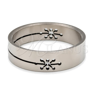 Anillo de Hombre 01.63.0618.05 Acero Inoxidable, Diseño de Delfín y Cruz, Pulido, Tono Plateado (Size 5)
