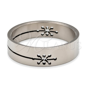 Anillo de Hombre 01.63.0618.05 Acero Inoxidable, Diseño de Delfín y Cruz, Pulido, Tono Plateado (Size 5)