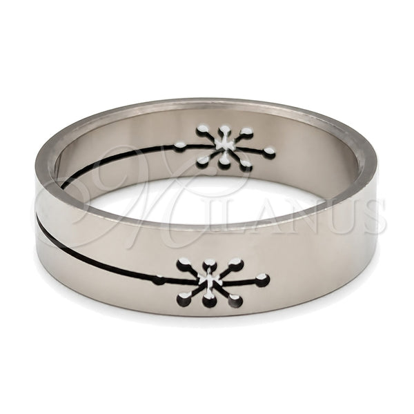 Anillo de Hombre 01.63.0618.05 Acero Inoxidable, Diseño de Delfín y Cruz, Pulido, Tono Plateado (Size 5)
