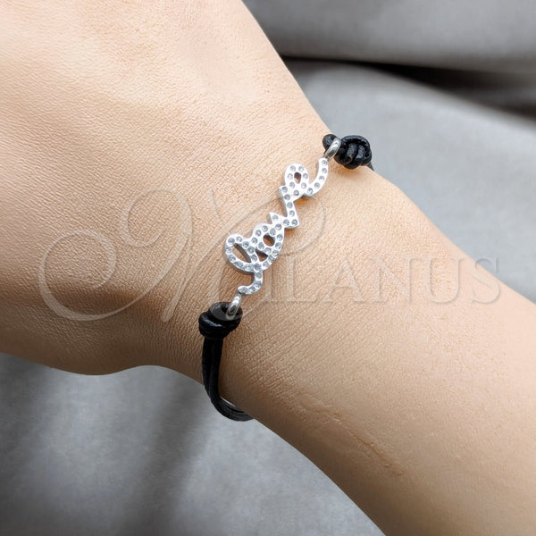 Pulsera Elegante 03.63.22132.08 Acero Inoxidable, Diseño de Amor, con Blanca Cristal, Pulido, Tono Plateado (03 MM Thickness, 8 Inches Length)