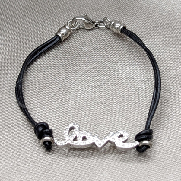 Pulsera Elegante 03.63.22132.08 Acero Inoxidable, Diseño de Amor, con Blanca Cristal, Pulido, Tono Plateado (03 MM Thickness, 8 Inches Length)
