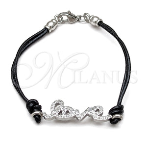 Pulsera Elegante 03.63.22132.08 Acero Inoxidable, Diseño de Amor, con Blanca Cristal, Pulido, Tono Plateado (03 MM Thickness, 8 Inches Length)