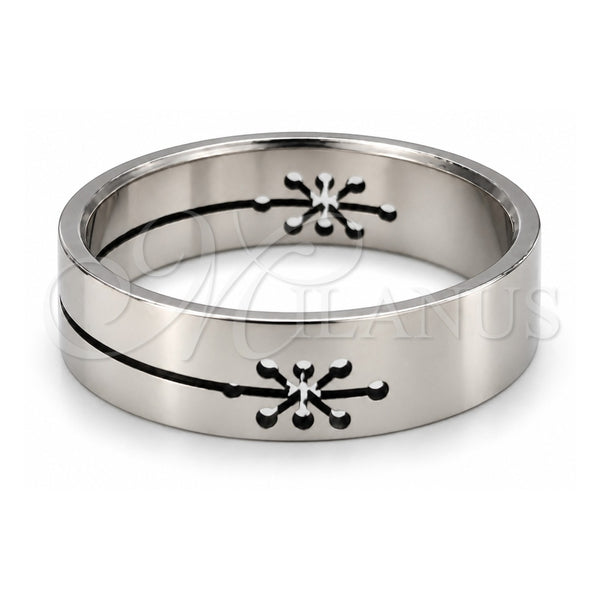 Anillo de Hombre 01.63.0618.06 Acero Inoxidable, Diseño de Delfín y Cruz, Pulido, Tono Plateado (Tamaño 6)