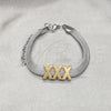 Pulsera Elegante 03.63.22133.09 Acero Inoxidable, Pulido, Dos Tonos (08 MM Thickness, 9 Inches Length)