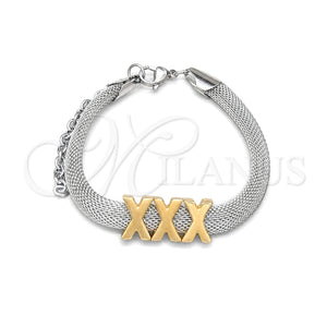 Pulsera Elegante 03.63.22133.09 Acero Inoxidable, Pulido, Dos Tonos (08 MM Thickness, 9 Inches Length)