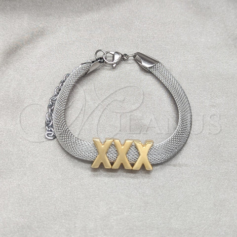 Pulsera Elegante 03.63.22133.09 Acero Inoxidable, Pulido, Dos Tonos (08 MM Thickness, 9 Inches Length)