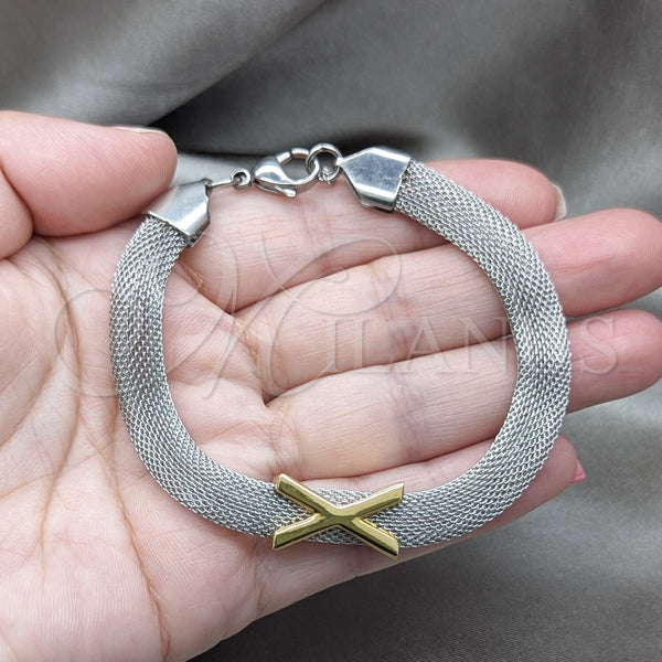 Pulsera Elegante 03.63.22134.09 Acero Inoxidable, Pulido, Dos Tonos (08 MM Thickness, 9 Inches Length)