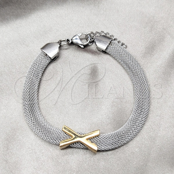 Pulsera Elegante 03.63.22134.09 Acero Inoxidable, Pulido, Dos Tonos (08 MM Thickness, 9 Inches Length)