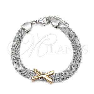 Pulsera Elegante 03.63.22134.09 Acero Inoxidable, Pulido, Dos Tonos (08 MM Thickness, 9 Inches Length)