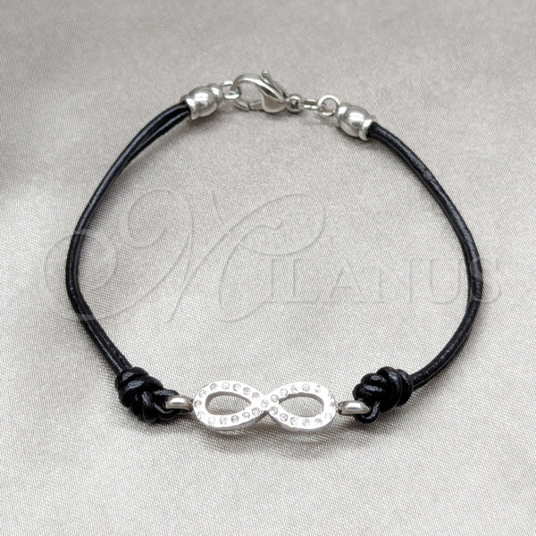 Pulsera Elegante 03.63.22135.07 Acero Inoxidable, Diseño de Infinito, con Blanca Cristal, Pulido, Tono Plateado (03 MM Thickness, 7 Inches Length)