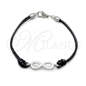 Pulsera Elegante 03.63.22135.07 Acero Inoxidable, Diseño de Infinito, con Blanca Cristal, Pulido, Tono Plateado (03 MM Thickness, 7 Inches Length)