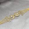 Pulsera Solida 03.63.22141.08 Acero Inoxidable, Diseño de Estrella, con Blanca Cristal, Pulido, Tono Dorado (02 MM Thickness, 8 Inches Length)