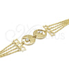 Pulsera Solida 03.63.22141.08 Acero Inoxidable, Diseño de Estrella, con Blanca Cristal, Pulido, Tono Dorado (02 MM Thickness, 8 Inches Length)
