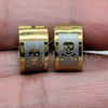 Argolla Huggie 02.63.2817.10 Acero Inoxidable, Diseño de Calavera, Pulido, Tono Dorado
