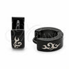 Argolla Huggie 02.63.2823.10 Acero Inoxidable, Diseño de Escorpión, Esmaltado Negro, Tono Plateado