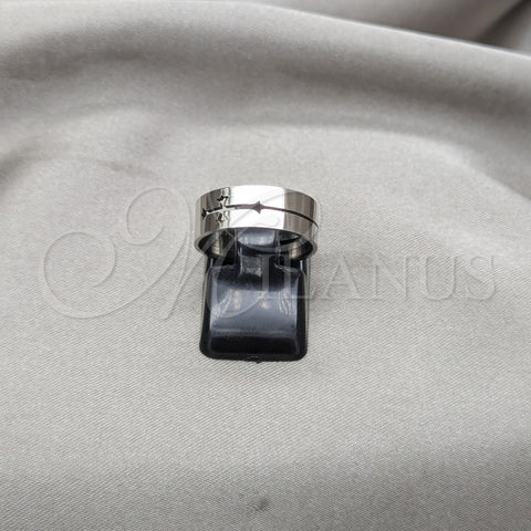 Anillo de Hombre 01.63.0619.05 Acero Inoxidable, Diseño de Cruz, Pulido, Tono Plateado (Size 5)