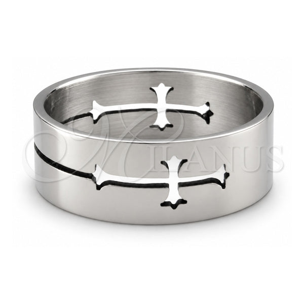 Anillo de Hombre 01.63.0619.07 Acero Inoxidable, Diseño de Delfín, Pulido, Tono Plateado (Tamaño 7)
