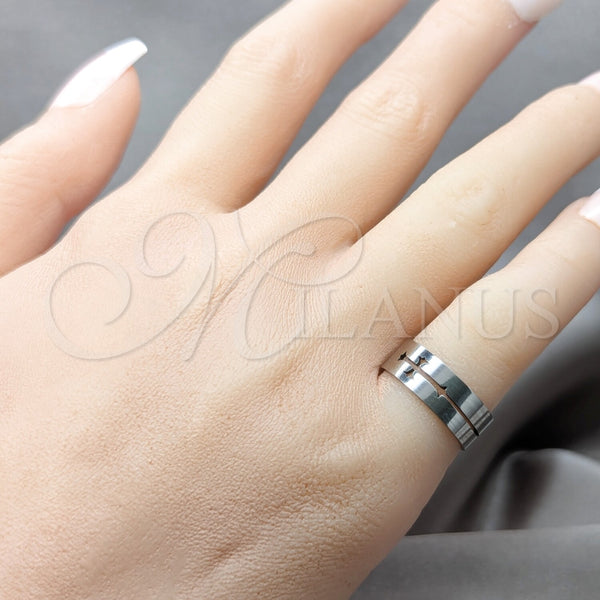 Anillo de Hombre 01.63.0619.08 Acero Inoxidable, Diseño de Delfín, Pulido, Tono Plateado (Size 7)